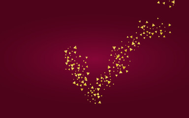 Yellow Confetti Christmas Burgundy Background.