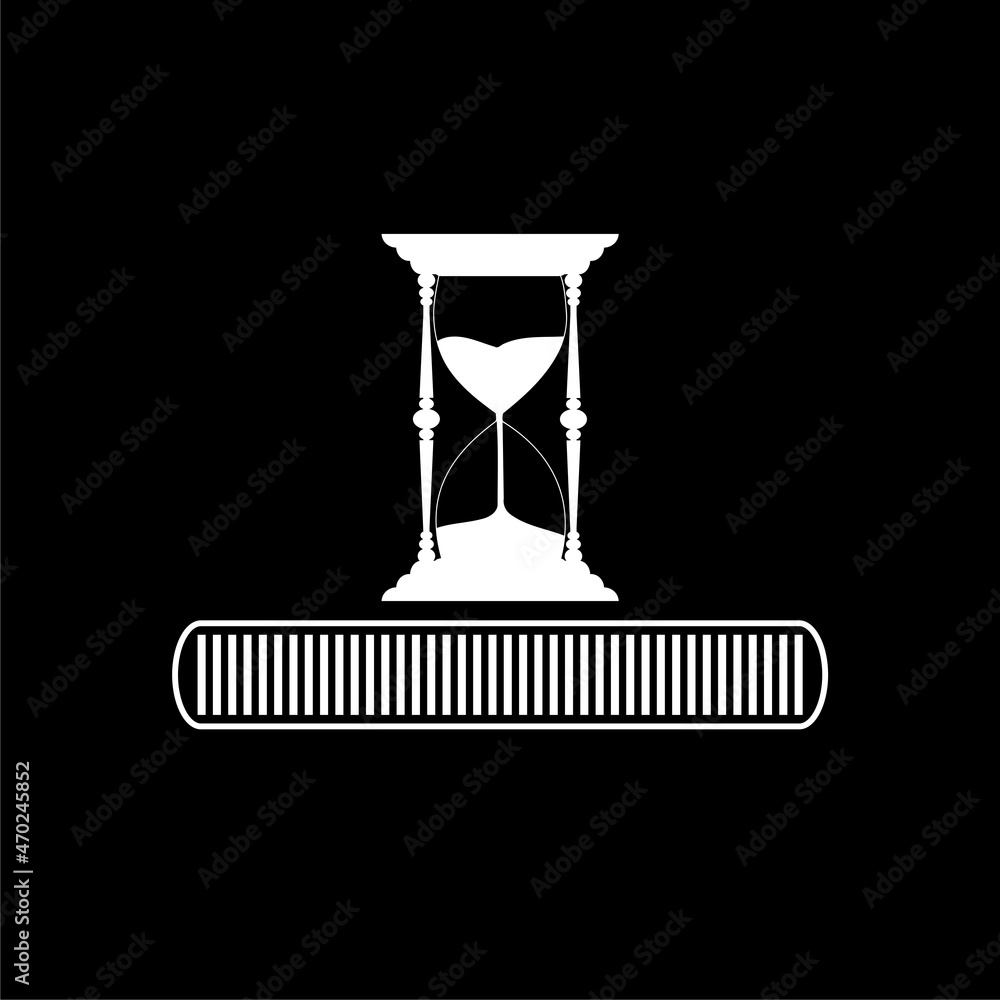 Poster loading icon isolated on dark background
