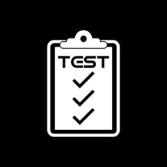 Test clipboard icon isolated on dark background