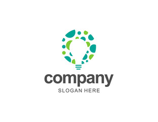 Abstract negative space  bulb logo template