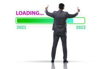 Concept of transitioning from year 2021 to 2022