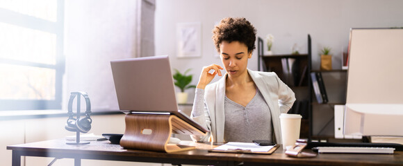 Back Pain Bad Posture Woman Sitting