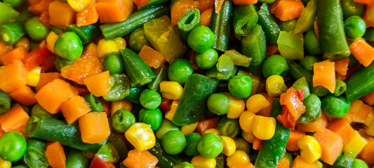 Assorted vegetables. A wide of colorful fresh vegetables. Assorted of protein food source.