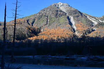 上高地風景 霞沢岳押出し
