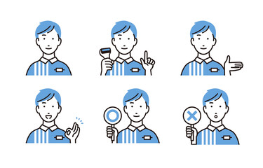 男性のコンビニ店員セット