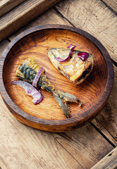 Fragrant baked mackerel fish.