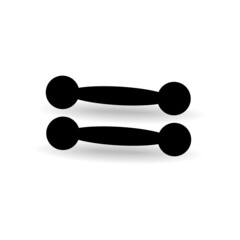 The low-weight dumbbell icon is black for sports on a white background.