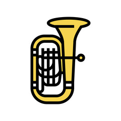 tuba jazz music instrument color icon vector. tuba jazz music instrument sign. isolated symbol illustration