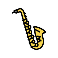 Fototapeta na wymiar saxophone music instrument color icon vector. saxophone music instrument sign. isolated symbol illustration