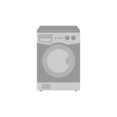 Fototapeta premium Washing machine for automatic washing of various types of fabrics on a white background.