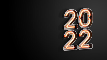 3D Rendering. Happy New year and Christmas background realistic render