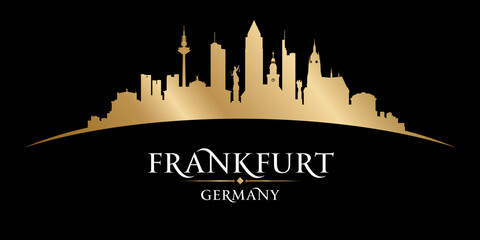 Frankfurt Germany city silhouette black background