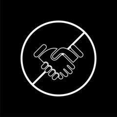 No Handshake icon isolated on dark background