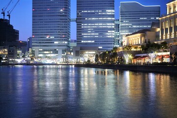 横浜みなとみらいの美しい夜景