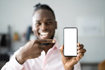 African Man Holding Cellphone