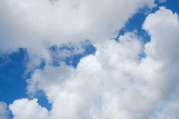 Fluffy clouds in the blue sky