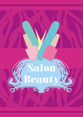 Nail Salon icon design - decorative flyer