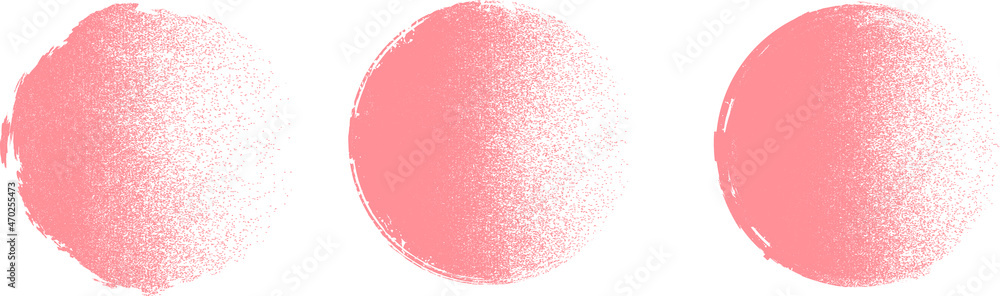 Fototapete Distorted geometric shape . Minimal art design . Noise destroyed circle logo . Trendy defect error shapes . Glitched frame .Spray effect .Grunge texture . Distressed element .vector 