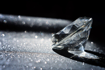 diamond close up over bright sparkling background