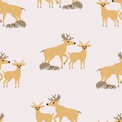 Cute woodland animals, seamless pattern design perfect to use on the web or in print
