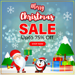 Vector illustration of Merry Christmas sale banner