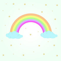 Fototapeta na wymiar children's rainbow with a cloud