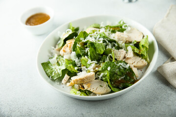 Homemade Caesar salad with chicken