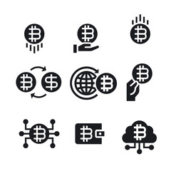 Cryptocurrency Bitcoin Icon Set