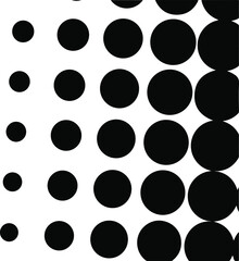 White and black circles, gradient halftone background. Vector illustration.