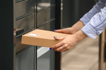 Client using automated self service post terminal machine