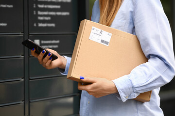 Client using automated self service post terminal machine