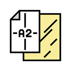 a2 format for poster printing color icon vector. a2 format for poster printing sign. isolated symbol illustration