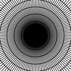 Black circle line radar on the white background. Vector illustration.