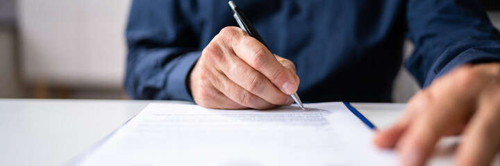Lawyer Signing Business Contract Legal Document