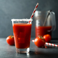Traditional refreshing Bloody Mary cocktail