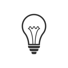 Light bulb icon in flat style. Lightbulb vector illustration on white isolated background. Energy lamp sign business concept.