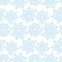 Light Blue Floral Repeat Pattern Background
