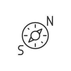 Compass icon in flat style. Navigation equipment vector illustration on white isolated background. Journey direction business concept.