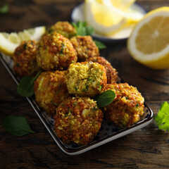 Traditional homemade falafel on a plate