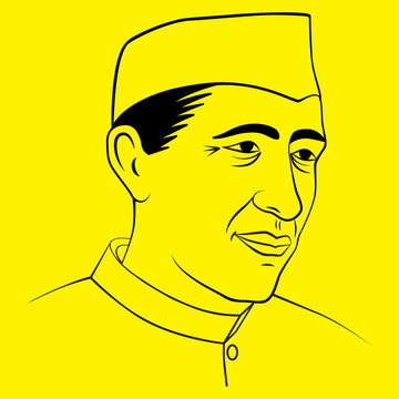 Jawaharlal Nehru vector illustration. Happy children's day in India