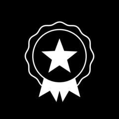 Star Badge icon isolated on dark background