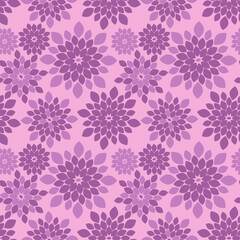 Purple Abstract Floral Repeat Pattern Background