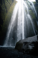 Gljufrafoss or Gljufrabui waterfall in South Iceland. Beautiful nature landscape