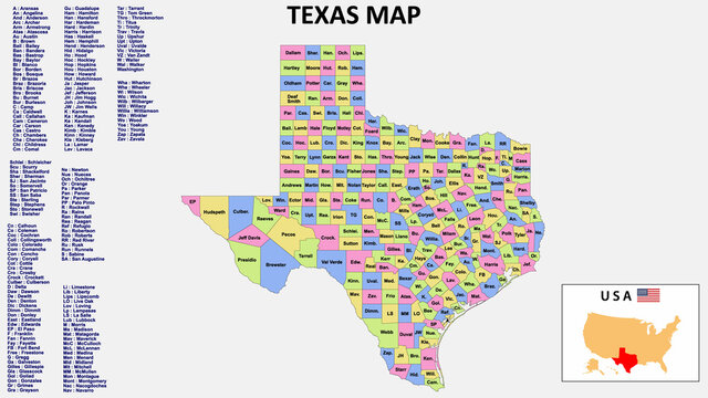 Texas Map. District Map Of Texas In District Map Of Texas In Color With Capital.