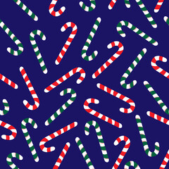 Seamless pattern for Christmas and New year in the form of candy cane candies in a flat style