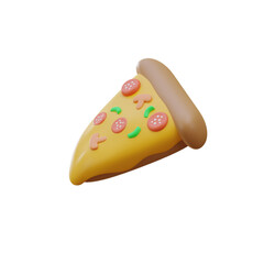 3d rendering slice of pizza illustration