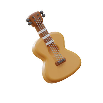 3d rendering guitar or ukulele illustration