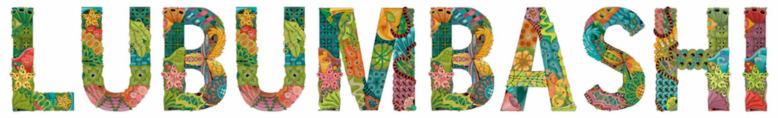 Lubumbashi is the second-largest city in the Congo. Vector decorative zentangle object for decoration