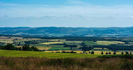 Naklejka premium landscape with mountains and meadows