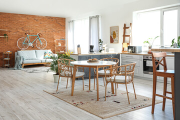 Studio apartment with contemporary kitchen